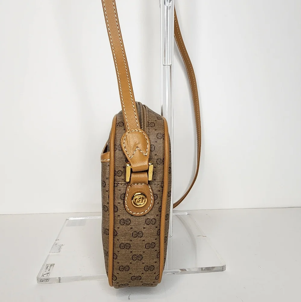 Vintage Gucci Canvas Shoulder Bag PVC Leather - Picture 3 of 17